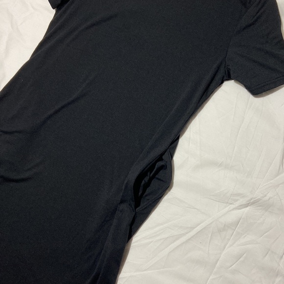 SHEIN T-shirt Dress. Black. Medium. Unique Neckline. Pockets. - Picture 3 of 6